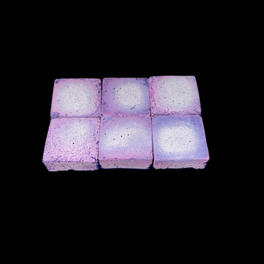 Six (6) Mini Purple and Glitter Squares