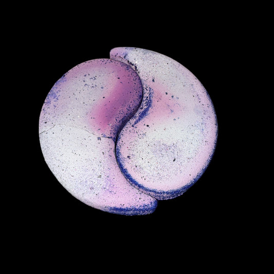 One (1) Broken Purple and Glitter Yin Yang